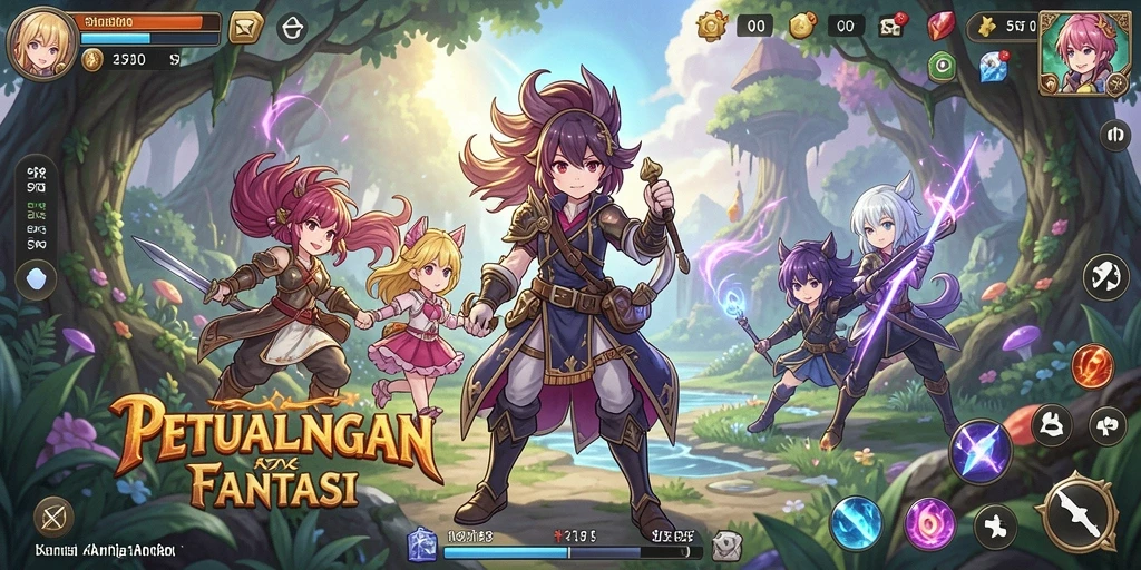 Tampilan gameplay 5RT yang penuh aksi dan warna.