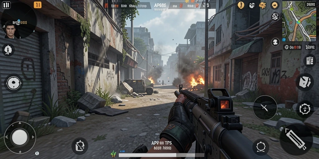 Gameplay menegangkan di AP686 dengan aksi perang yang intens.