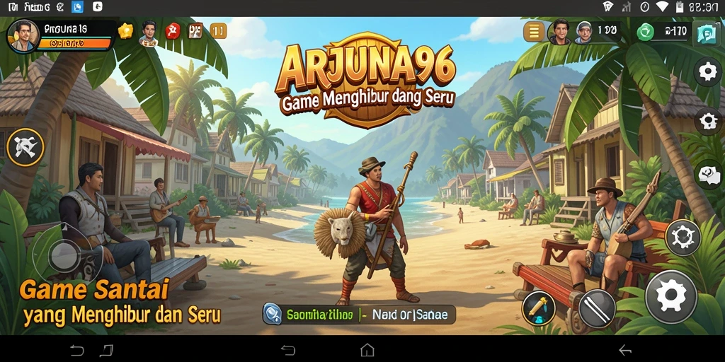 Tampilan gameplay ARJUNA96 yang ceria dan menghibur.