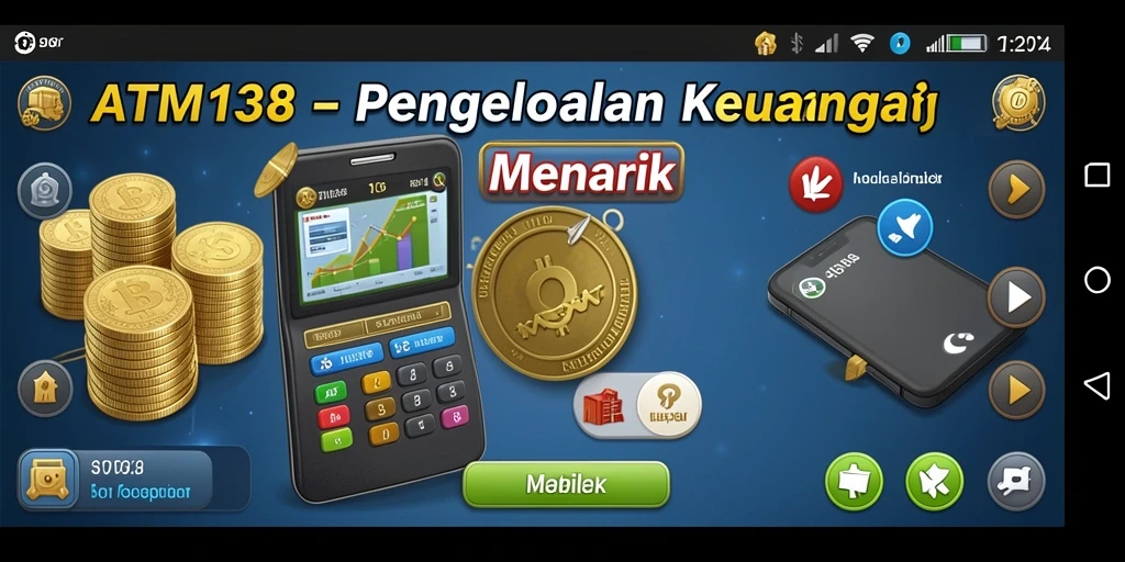 Tangkapan layar gameplay ATM138 menunjukkan interaksi simulasi keuangan yang mendidik.
