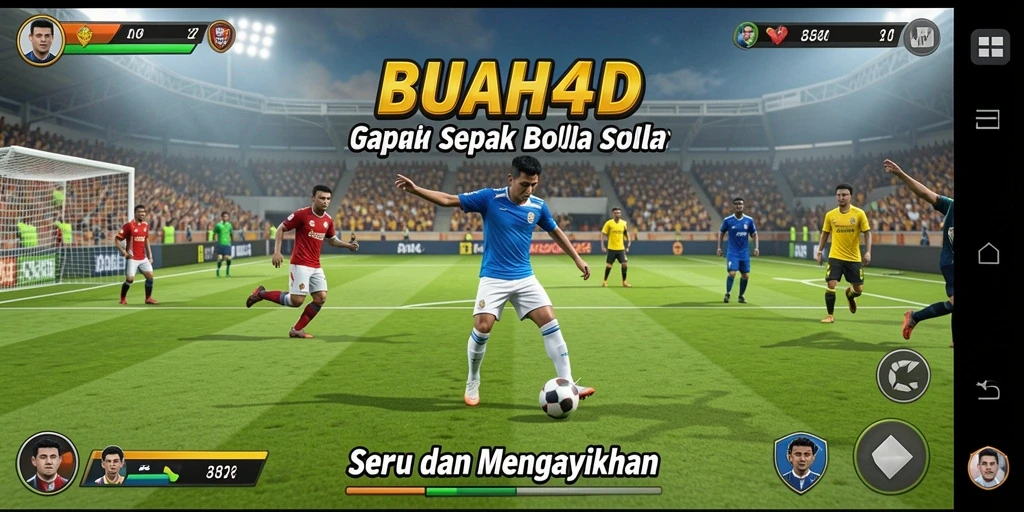 Tampilan gameplay BUAH4D yang mendebarkan dan penuh aksi sepak bola.