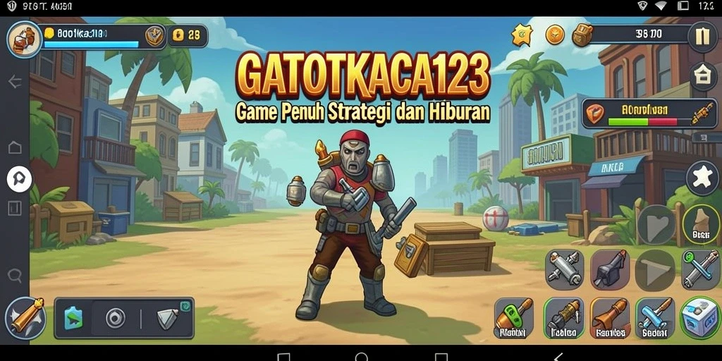 Tampilan gameplay GATOTKACA123 yang menarik dengan karakter lucu dan grafis cerah.