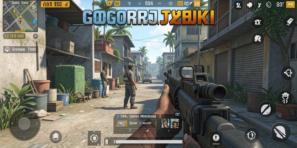 Tangkapan layar utama GOGOREJEKI menampilkan aksi intens dalam gameplay TPS.