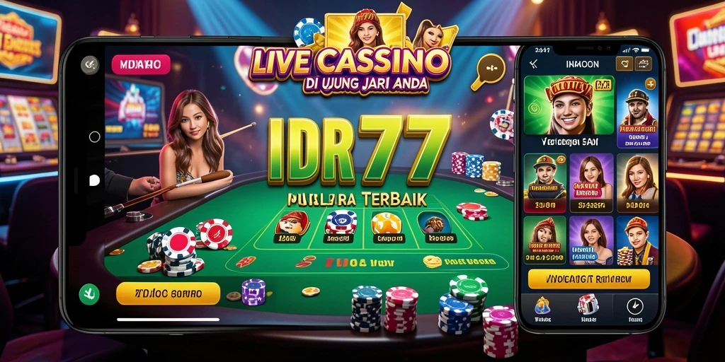 Tampilan gameplay Live Casino IDR77 yang mengasyikkan dan interaktif.