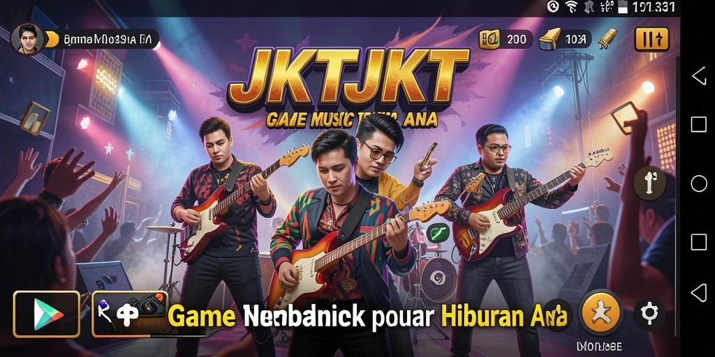 Screenshot JKTJKT menampilkan interaksi seru dalam permainan musik.