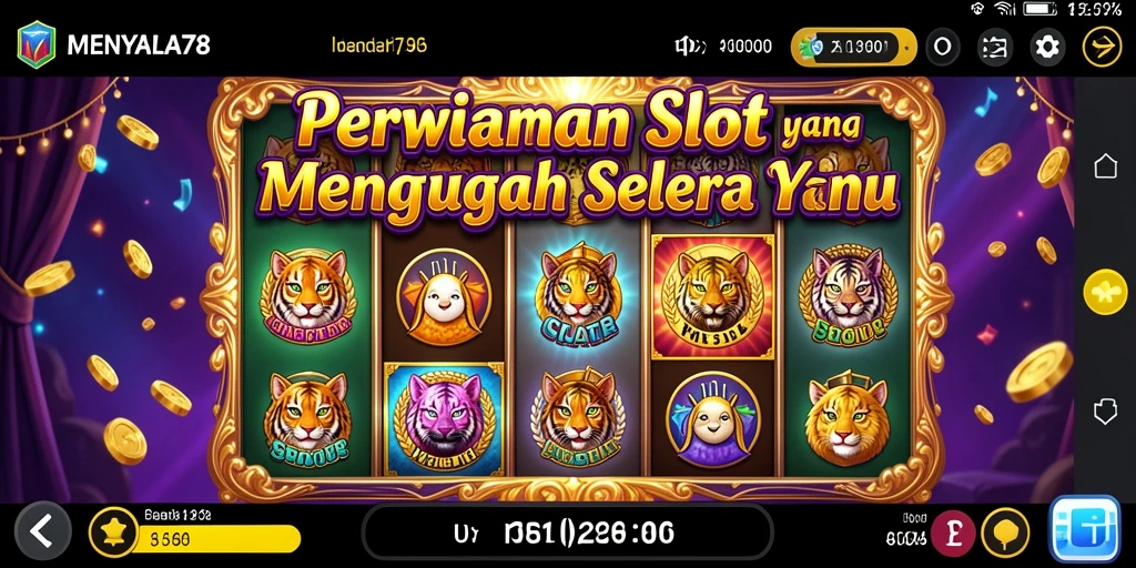Screenshot gameplay MENYALA78 dengan tampilan mesin slot yang menarik.