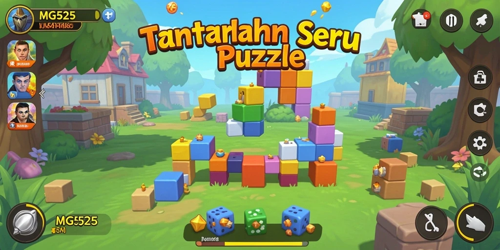 Tampilan gameplay MG525 yang penuh warna dan menantang.