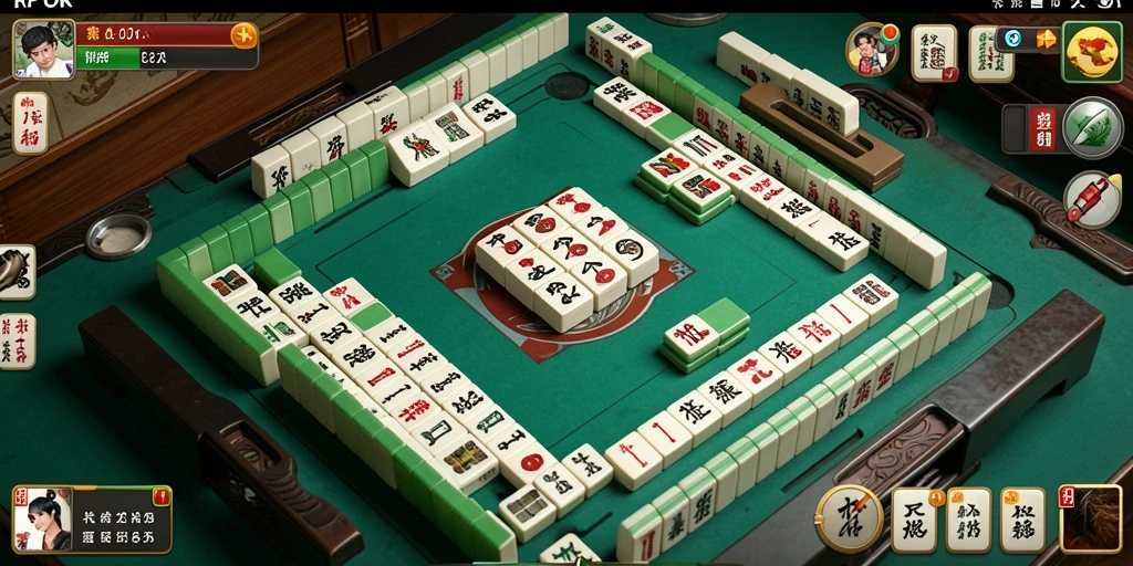 Screenshot menampilkan gameplay RPOK yang menarik dalam permainan Mahjong.