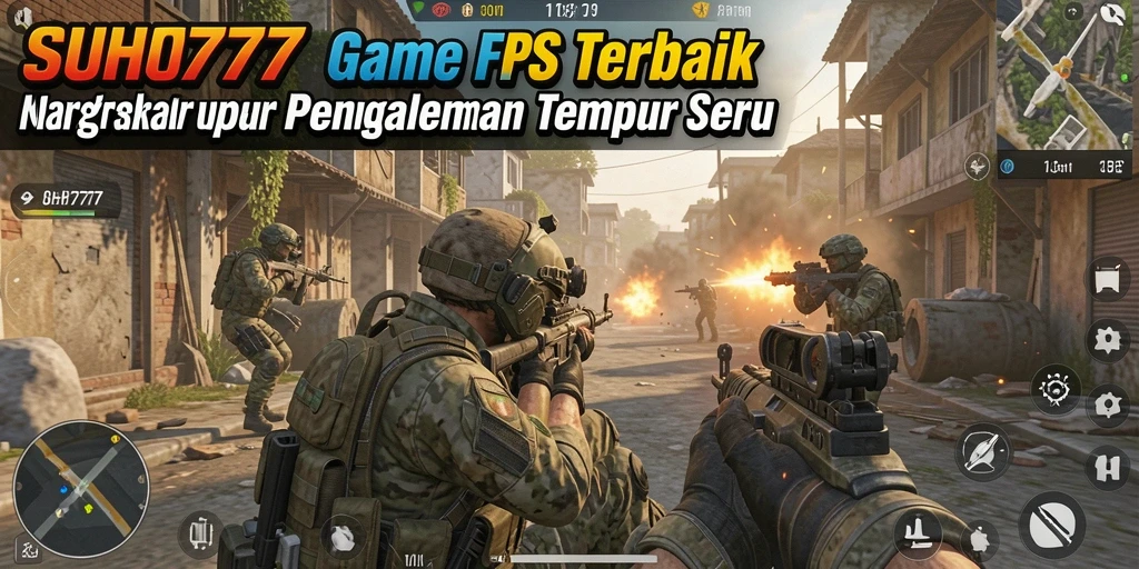 Screenshot utama menampilkan aksi seru dari gameplay FPS SUHU777.